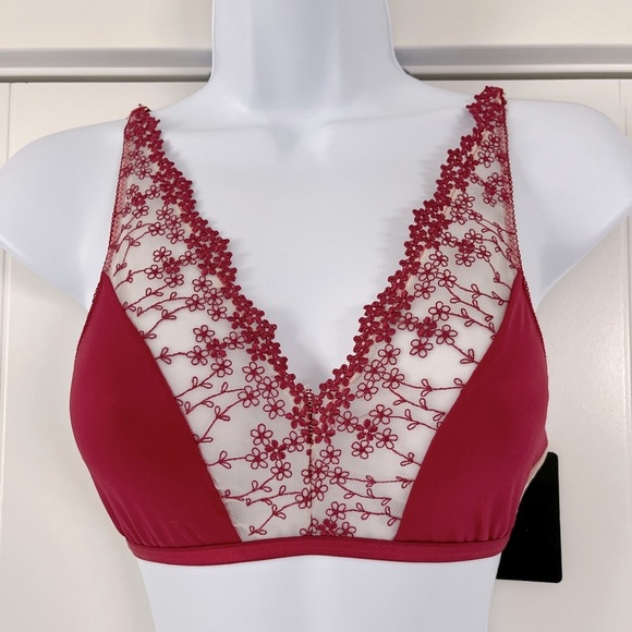 NWT Dot76/ Red satin & lace bralette/ Made in Italy/ Size US M - Picture 3 of 11